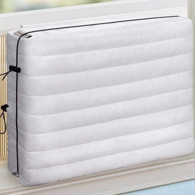 Photo 1 of Indoor Air Conditioner Cover, AC Covers for Inside with Free Drawstring, 21 x 15 x 3.5 inches (L x H x D) - White
