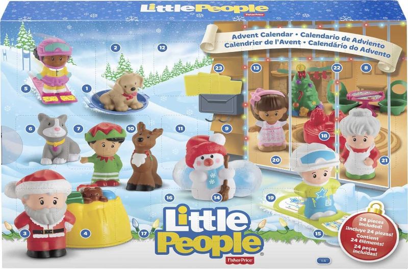 Photo 1 of Fisher-Price Little People Toddler Toys Advent Calendar, Set Of 24 Figures & Accessories For Christmas Play Ages 1+ Years
