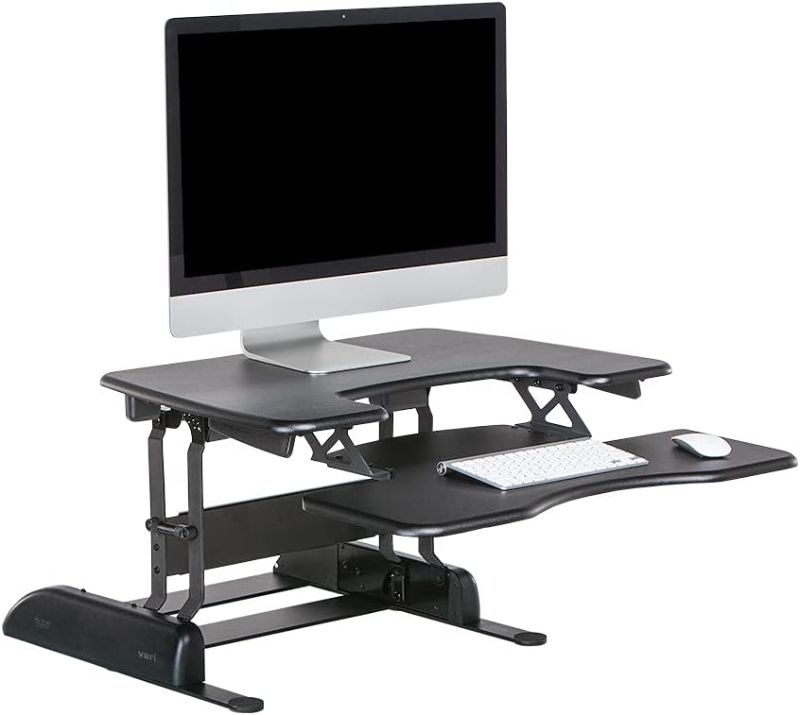 Photo 1 of Vari - VariDesk Pro Plus 30 - Height Adjustable Standing Desk Converter for Home Office - Sit to Stand Desk with 11 Height Settings, Spring-Assisted Lift, and Weighted Base - Fully Assembled, Black
