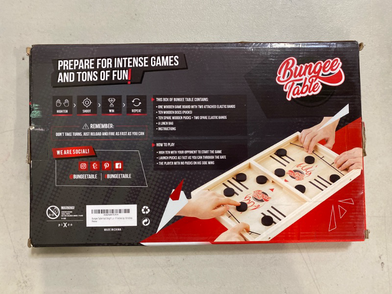 Photo 2 of Large Fast Sling Puck Game - Test Your Speed and Accuracy with This Fast Action Super Winner Wooden Air Hockey Board Game - Guaranteed Fun for Family Game Night or Party with Friends
