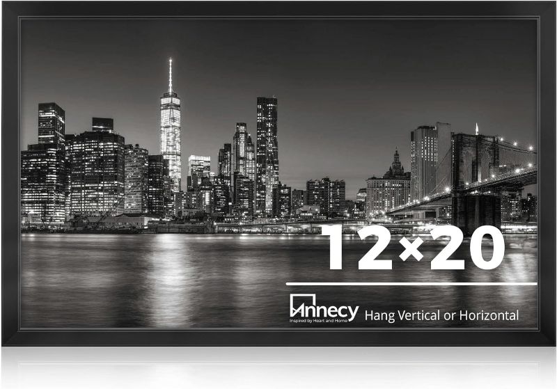 Photo 1 of Annecy 12x20 Picture Frame Black Panoramic Picture Frame for Wall Decoration, Classic 
