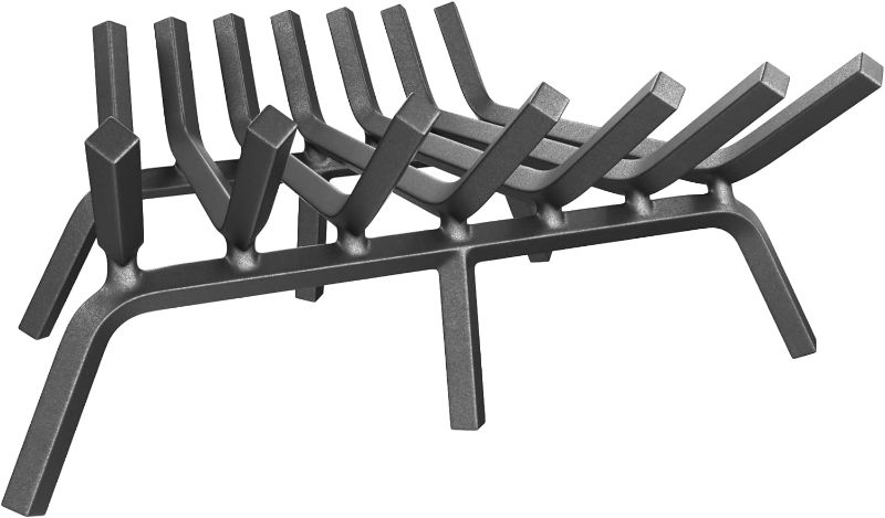 Photo 1 of Mr IRONSTONE Fireplace Grate 21 inch Solid Steel Heavy Duty Fireplace Log Grates 3/4" Bar Grates Outdoor/Indoor Wrought Iron Burning Rack Holder
