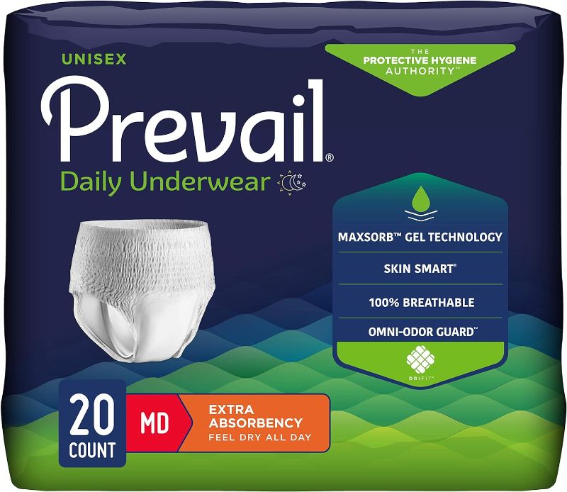 Photo 1 of [m] Prevail Adult Incontinence Underwear for Men & Women, Maximum Absorbency, Medium, 20 Count

