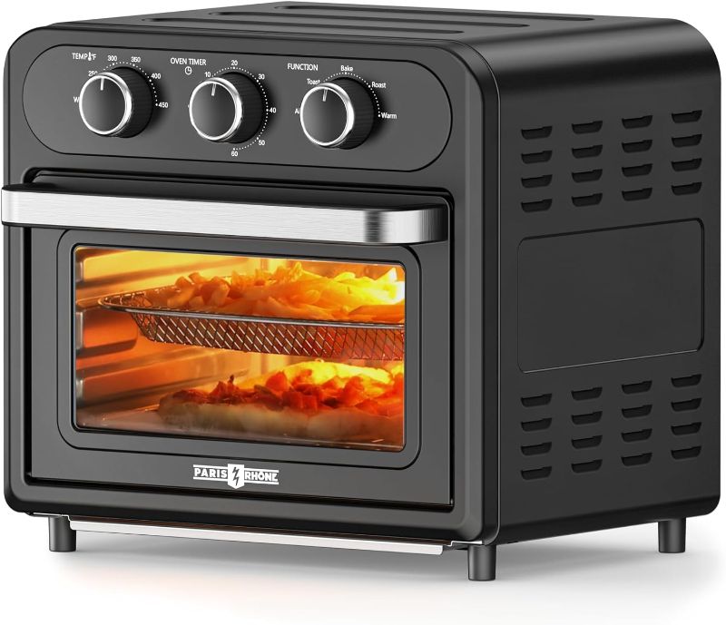 Photo 1 of Air Fryer, Paris Rhône 14.8 Quart Toaster Oven, 5-in-1 Convection Oven for 4-Slice Toast, 9-inch Pizza, Knob-Controlled Kitchen Countertop Appliance with 6 Accessories, Dishwasher Safe
