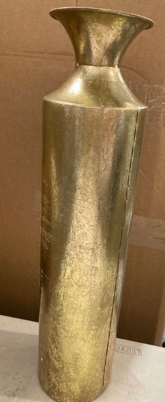 Photo 2 of Hosley Decorative Gold Metal Tall Floor Vase. Ideal Gift for Weddings Party Spa Reiki Meditation Settings O5 (21.75" High)
