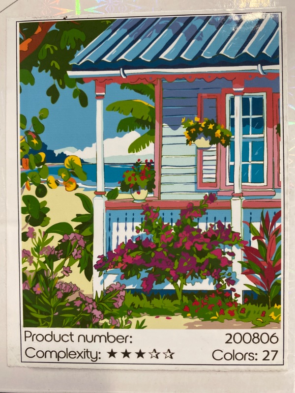 Photo 1 of Opalberry Paint by Number for Adults Canvas 16"X20" - Adult Paint by Number Kits on Canvas - DIY Painting by Numbers for Adults - Number Painting for Adults - Paint by Numbers SEASIDE HOUSE
