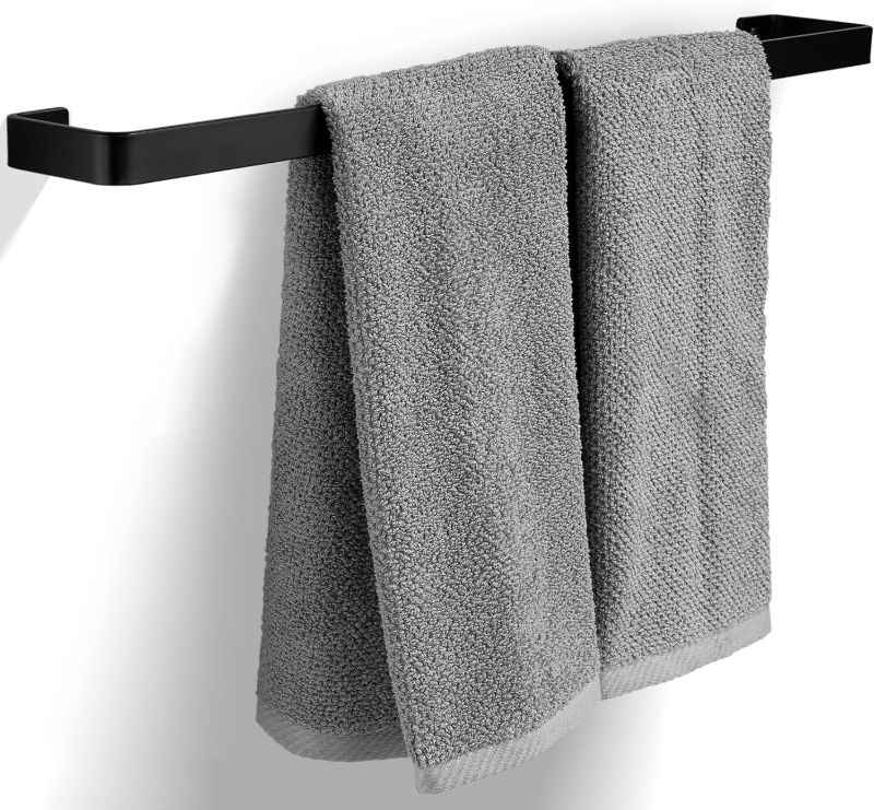 Photo 1 of Aesthetic Bathroom Towel Bar for Wall Mount – Space Saving and Easy to Install 24" Towel Holder Rack - Stylish Minimal Rod to Enhance Your Modern/Farmhouse Bathroom Decor - Matte Black
