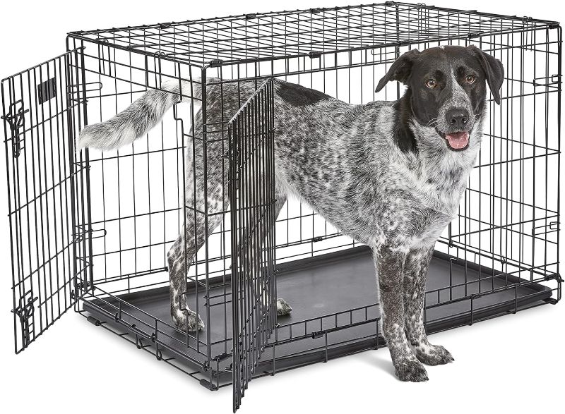 Photo 1 of MidWest Homes for Pets Newly Enhanced Double Door iCrate Dog Crate, Includes Leak-Proof Pan, Floor Protecting Feet, Divider Panel & New Patented Features

