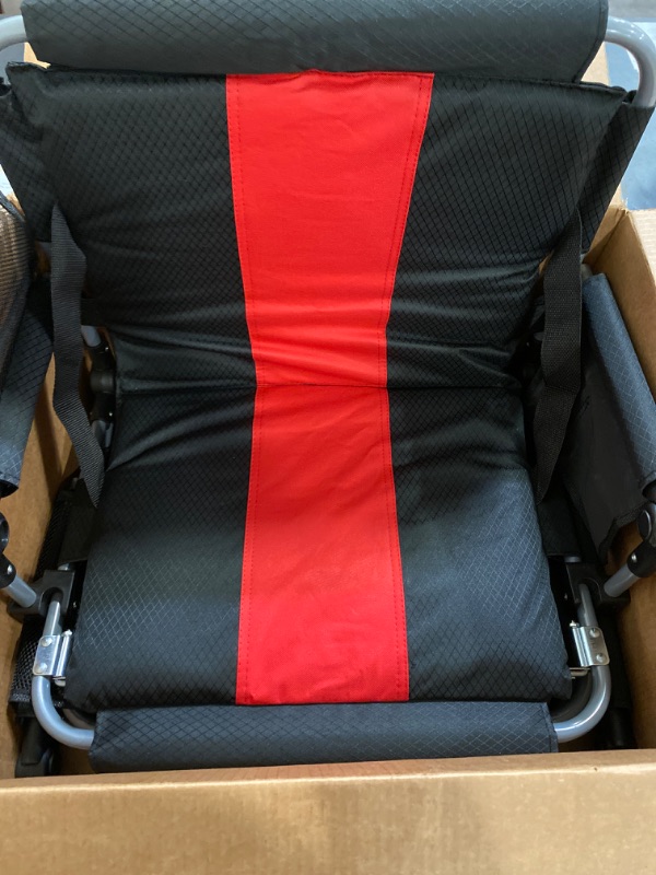 Photo 3 of Foldable Stadium Seat Portable Folding Stadium Chairs Padded Bleacher Seat Cushion Bleacher Chair with Armrest and Cup Holder
