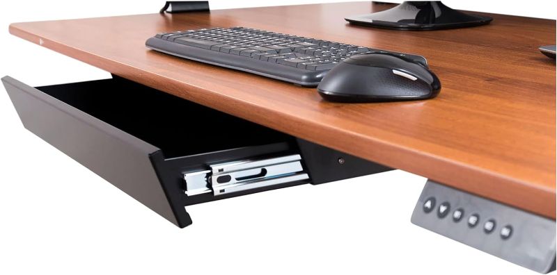 Photo 1 of Stand Up Desk Store Add-On Office Sliding Under-Desk Drawer Storage Organizer for Standing Desks | Requires 14" of Front to Back Clearance Beneath Desks and Tables (Black)
