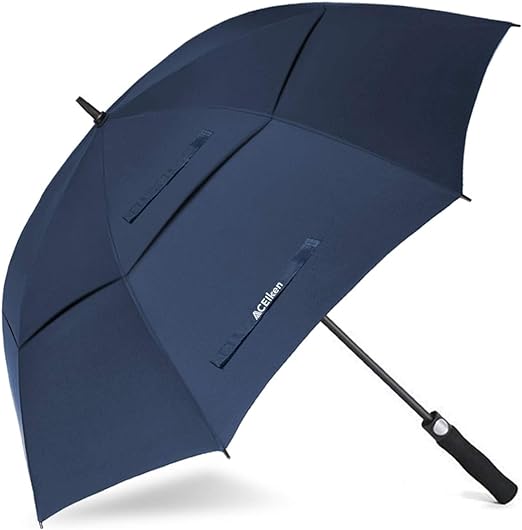 Photo 1 of Golf Umbrella Large 58/62/68 Inch Automatic Open Golf Umbrella Extra Large Oversize Double Canopy Vented Umbrella Windproof Waterproof for Men and Women
