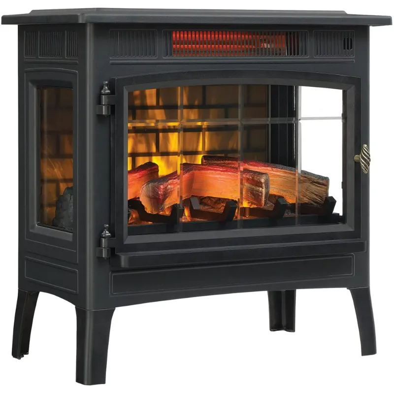Photo 1 of Duraflame 3D Black Infrared Electric Fireplace Stove with Remote Control - DFI-5010-01
