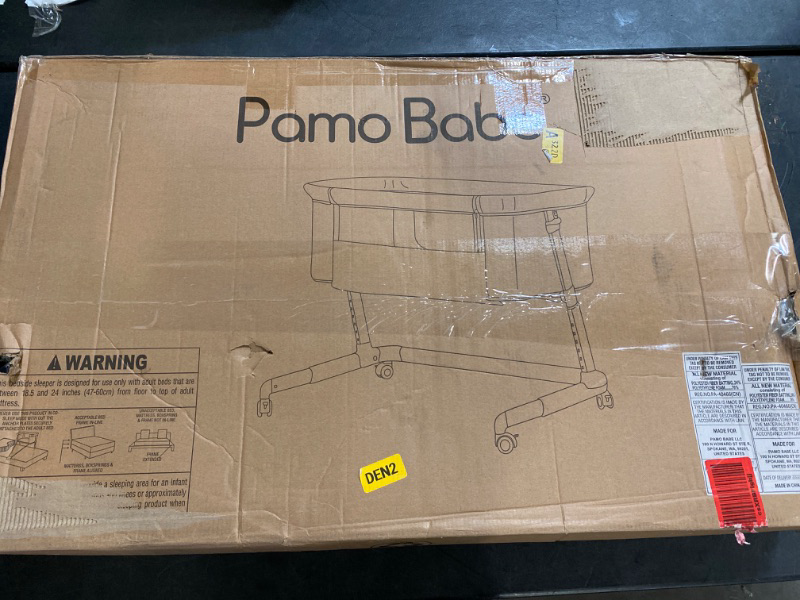 Photo 2 of Pamo babe Bedside Bassinet for Baby Crib Quick One-Hand Folding Bedside Sleeper 4 Adjustable Heights Co-Sleeper
