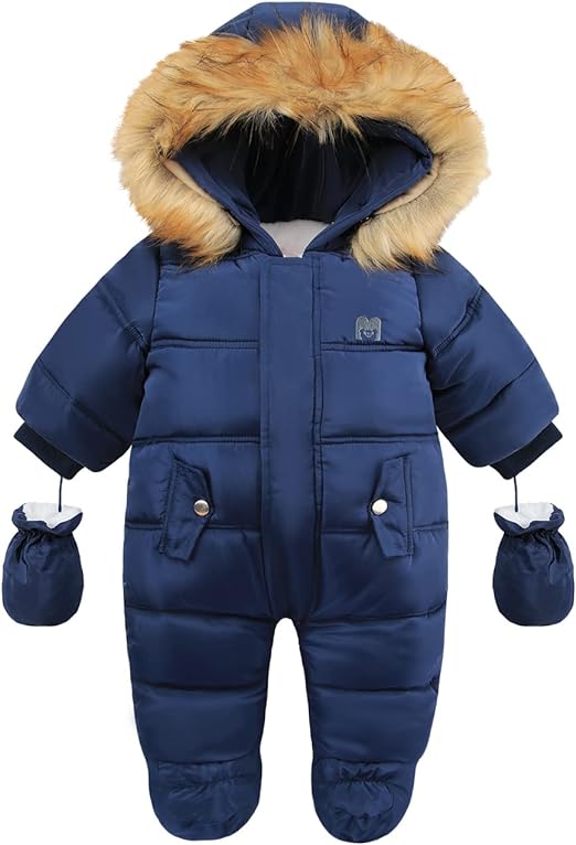 Photo 1 of [6-12mo] Baby Girl Winter Snowsuit Toddler Jacket Clothes For Boy Infant Jumpsuit Hoodied
