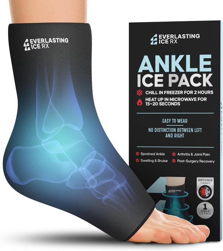 Photo 1 of Ankle Ice Pack Wrap for Injuries Reusable, Foot Ice Pack Wrap - Cold Compression Therapy for Pain Relief, Plantar Fasciitis, Sprained Ankles, Achilles Tendonitis Relief
