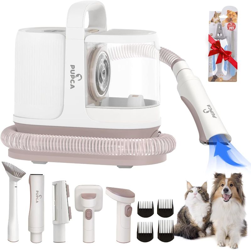 Photo 1 of Pet Grooming Vacuum Kit,Dog Vacuum for Shedding Grooming - Powerful Suction & Low Noise | 7 Shedding Tools | Picks Up 99% Pet Hair | Trims Thick & Thin Coats | Ideal for Dogs, Cats,and More
