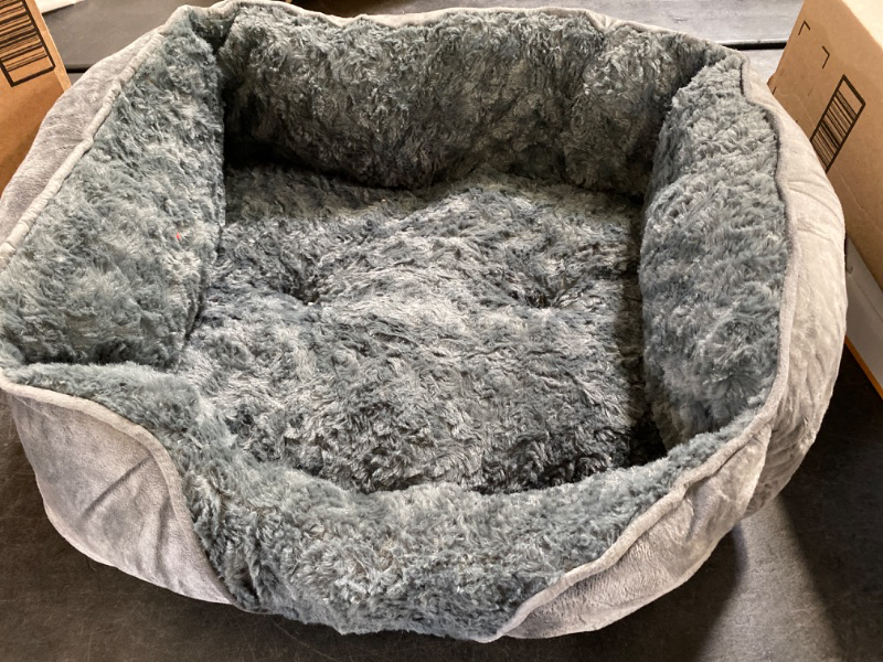 Photo 2 of INVENHO Dog Bed for Large Medium Small Dogs/Puppy, Rectangle Washable, Orthopedic, Soft Calming Sleeping Durable Pet Cuddler with Anti-Slip Bottom S(20"x19"x6")
