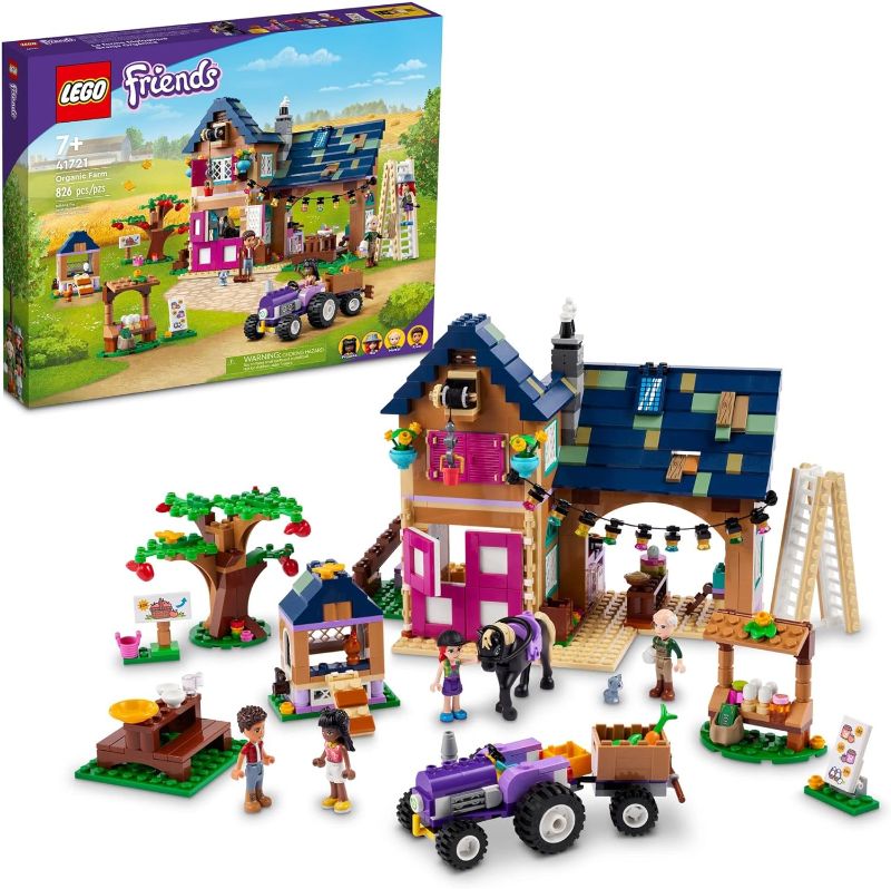 Photo 1 of LEGO Friends Organic Farm House Set 41721 with Toy Horse, Stable, Tractor and Trailer Plus Animal Figures, for Kids, Girls and Boys Aged 7+
