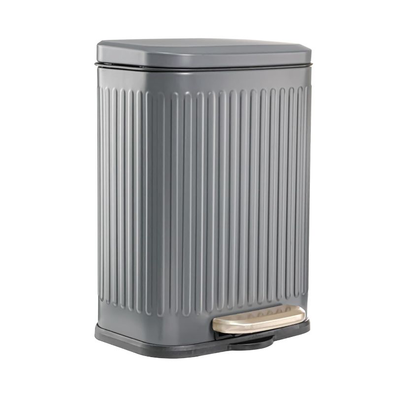 Photo 1 of 3.4Gallon Kitchen Trash Can Foot Pedal Trash Bin Stainless Steel Waste Bin Double Barrel Soft Close for Office, Living Room Bedroom with Inner Bucket(Color:Grey)
