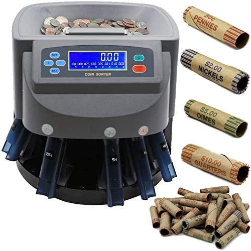 Photo 1 of Electronic USD Coin Sorter and Counter with LCD Display, Sorts 270 Coins Per Minute into Coin Wrappers or Bins, Coin Wrapper Tubes Included by EX ELECTRONIX EXPRESS

