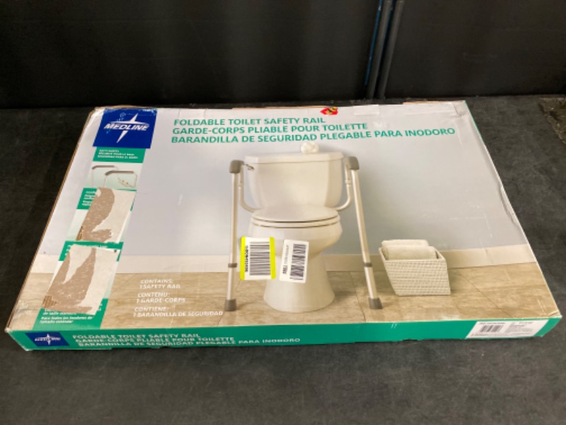 Photo 1 of Medline Toilet Safety Rail For Seniors with Easy Installation, Height Adjustable Toilet Safety Frame, Bathroom Assist Rail with Armrests, Bathroom Safety, 250 lb. Weight Capacity
