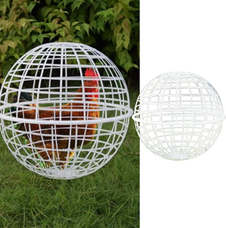 Photo 1 of Chicken Ball Cage Rolling Orb Mobile Poultry Enclosure Round Plastic Hutch for Chicks Rabbits Birds Ducks Outdoor Backyard Farms- Prevents Dog Bites Horse Trampling(1-Pack,M)
