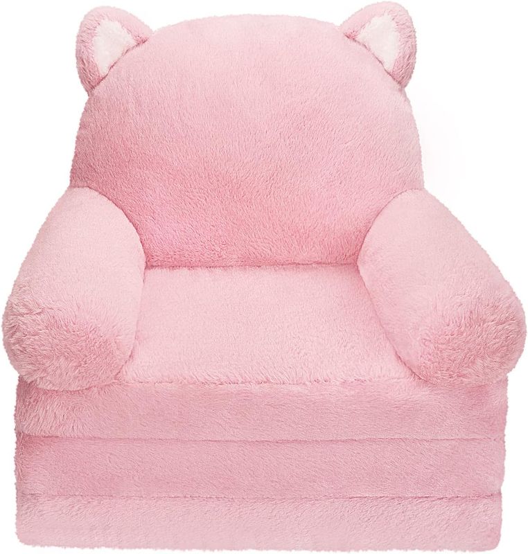 Photo 1 of Toddler Chair Comfy, Kids Couch Fold Out, Soft Baby Chairs,kids lounge chair for Play,Gift for 0-3 Years,Pink Kitty
