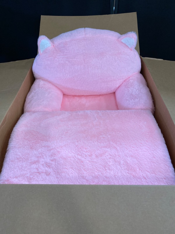 Photo 2 of Toddler Chair Comfy, Kids Couch Fold Out, Soft Baby Chairs,kids lounge chair for Play,Gift for 0-3 Years,Pink Kitty
