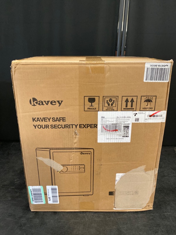 Photo 2 of Kavey 2.0 Cub Safe Box, Home Safe with Backlit Touch Screen Keypad and Dual Alarm System, Money Safe With Mute Function and LED Light, Safe for Home Hotel Office
