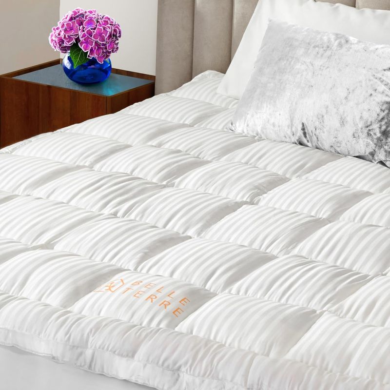 Photo 1 of Cooling Mattress Topper Queen Size - Ultra Soft & Thick Mattress Pad - Bed Cushion with Cover and Deep Pockets
