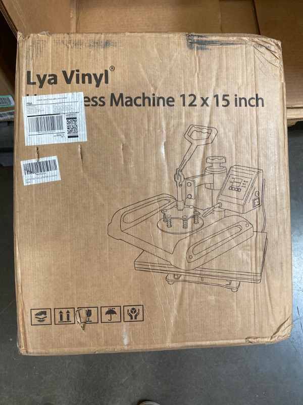 Photo 2 of Heat Press, Lya Vinyl 5 in 1 Heat Press Machine - 12 x 15 inch Combo Swing Away T-Shirt Sublimation Transfer Printer, Including Mug and Hat Accessories
