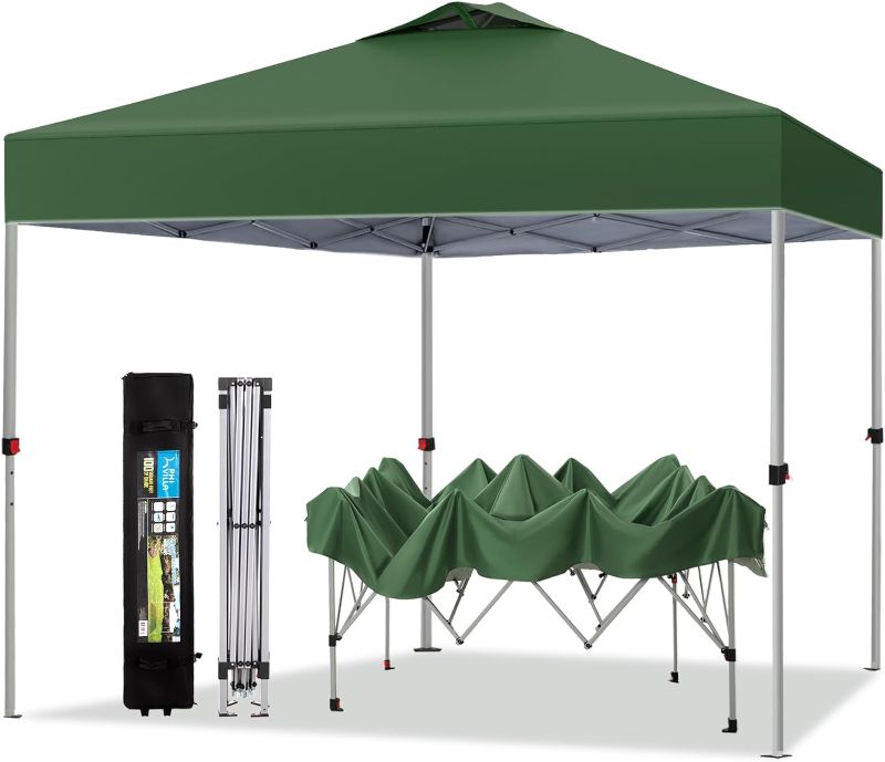 Photo 1 of PHI VILLA Outdoor Pop up Canopy 10'x10' Tent Camping Sun Shelter-Series Party Tent, 100 Sq. Ft of Shade (Green)
