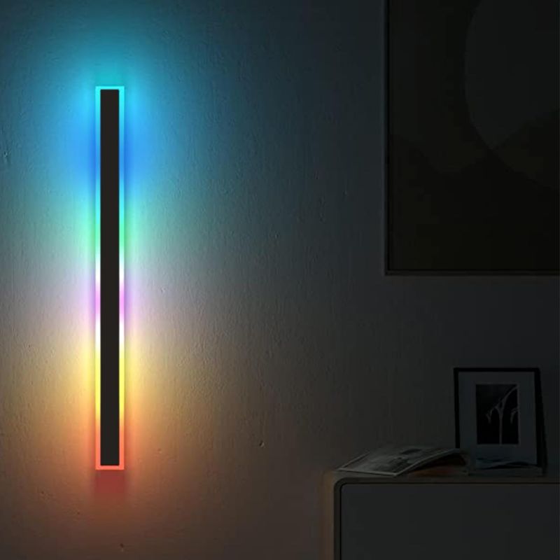 Photo 1 of RGB Outdoor Modern Long LED Wall Light, Outdoor Long Strip Light Wall Mount Lighting Fixture, 40 inches
