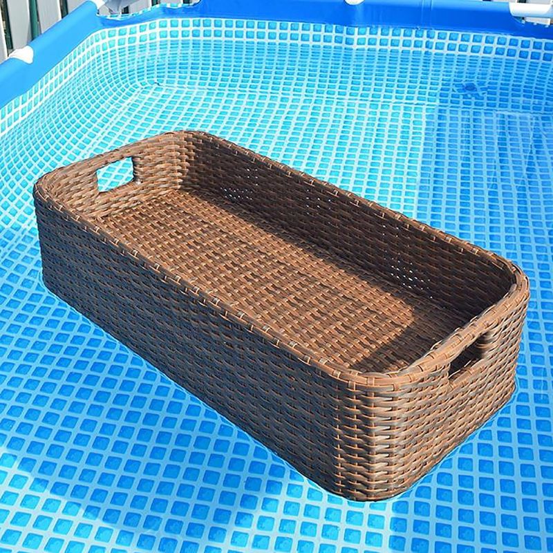 Photo 1 of Floating Pool Tray Floating Serving Tray Table Bar, Swimming Pool Floats for Adults, Spas, Pool Parties, Floating Tray for Pool Serving Drinks, Floating Brunch (Color : Brown)
