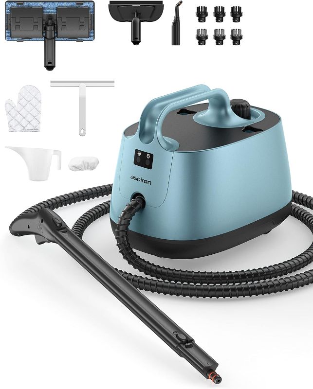 Photo 1 of Steamer for Cleaning, Aspiron Multipurpose Portable Canister Steamer with 21 Accessories, Chemical-free, Steam Cleaner Carpet and Upholstery Floors Car Kitchen Tiles, 1.5L Capacity