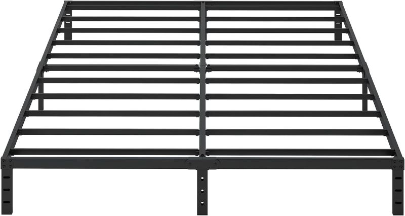 Photo 1 of 10 Inch Queen Size Bed Frame - No Box Spring Needed Heavy Duty Metal Platform Mattress Foundation with Steel Slats, Non-Slip Noise Free Easy Assembly Black Bedframes