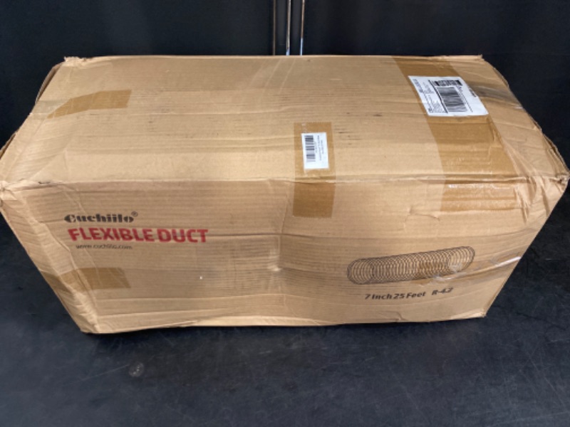 Photo 1 of 7 Inch 25 Feet Insulated Flexible Duct R4.2,7 Flexible Duct,7 Inch Ac Duct,7 Inch Ducting,Flex Duct 7 Inch, for Heating and Air Conditioning Hvac Systems