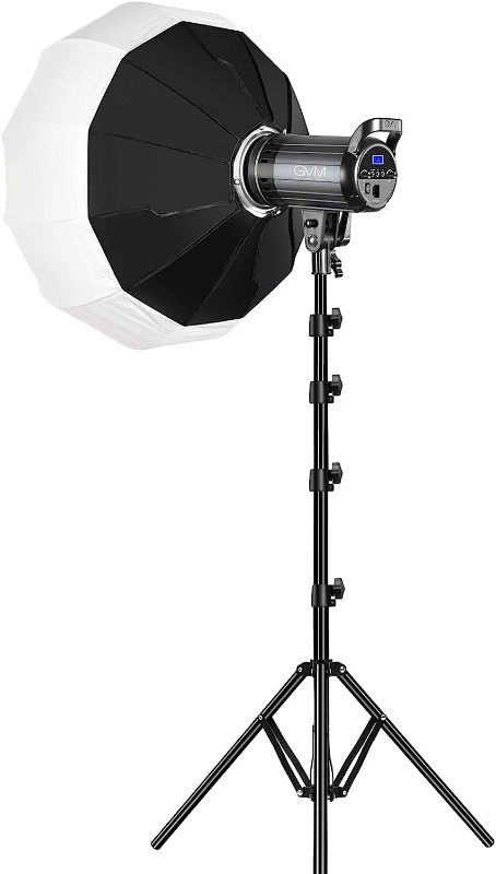 Photo 1 of Bi-Color LED Video Light, GVM 100W Photography Lighting with Bowens Mount, APP Control System, Lantern Softbox Video Lighting Kit for YouTube Outdoor Studio, Dimmable 3200K-5600K, CRI 97+
