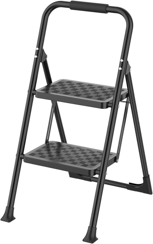 Photo 1 of HBTower 2 Step Ladder, Step Stool for Adults,2 Step Ladder Folding Step Stool,330 lbs Capacity with Wide Anti-Slip Pedal Ergonomic Design
