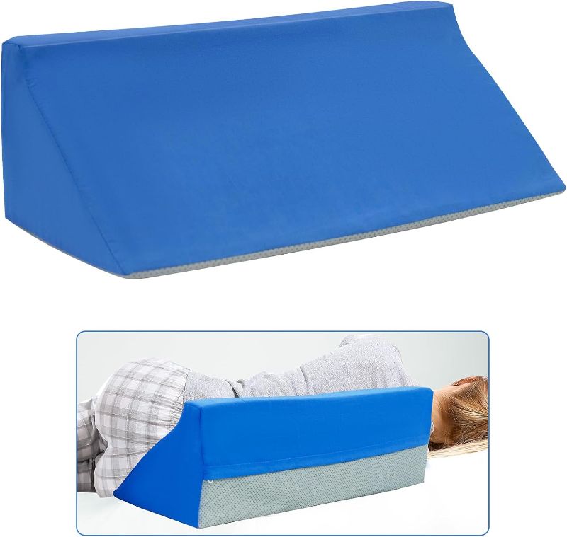 Photo 1 of Wedge Pillows for Seniors Side Sleep 40 Degree Bed Wedges & Body Positioner 7.87 x 9.84 x 23.62 in. Foam Bed Wedge Pillow for Side Sleeping, Bed Sores, After Surgery, Back, Leg Pain Relief
