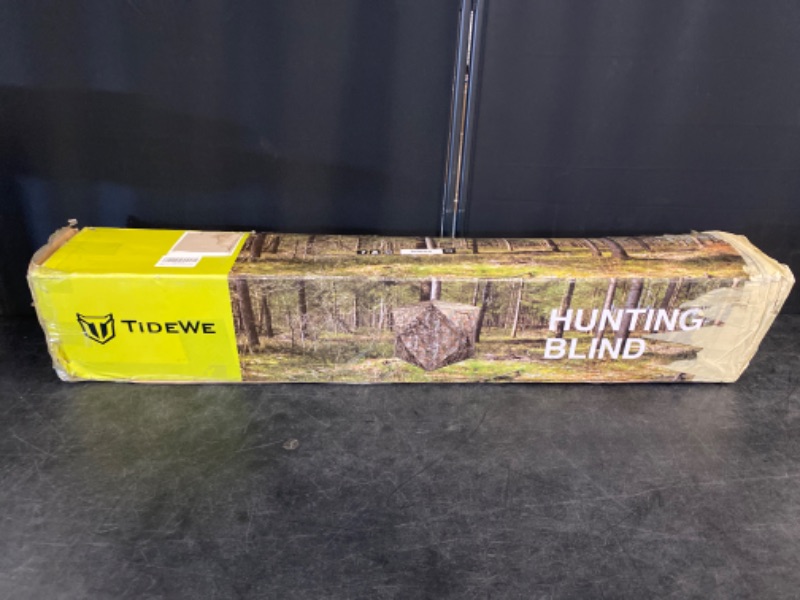 Photo 2 of TIDEWE Hunting Blind See Through with Carrying Bag, 2-3 Person Pop Up Ground Blinds 270 Degree, Portable Resilient Hunting Tent for Deer & Turkey Hunting (Camouflage)
