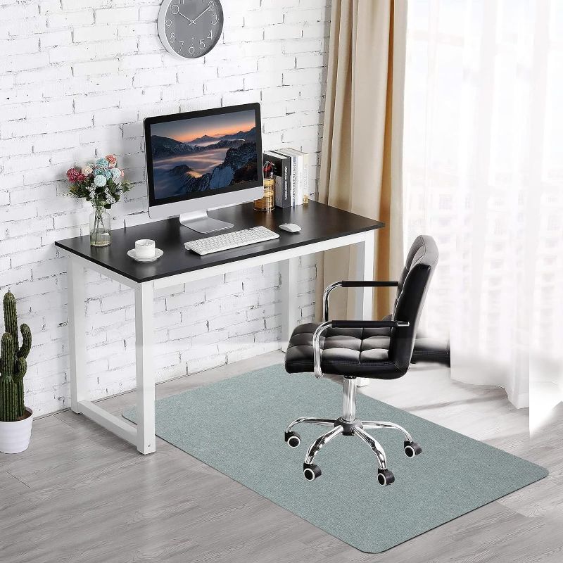 Photo 1 of Office Chair Mat for Hardwood & Tile Floor, 55"x35" Computer Gaming Rolling Chair Mat, Under Desk Low-Pile Rug, Large Anti-Slip Floor Protector for Home Ofiice (Light Gray)
