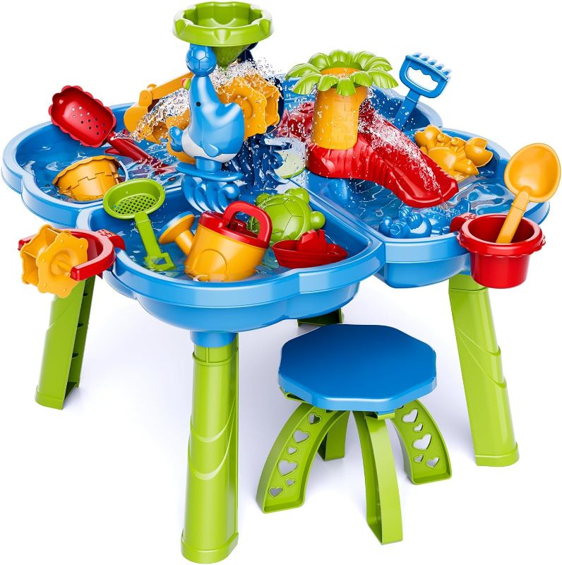 Photo 1 of Bennol Kids Water Table for Toddlers 1-3, 4 in 1 Outdoor Toys for Kids Toddlers Boys Girls, Water SandActivity Tables Summer Outdoor Toys for Outside Backyard for Toddlers Age 1-3 3-5
