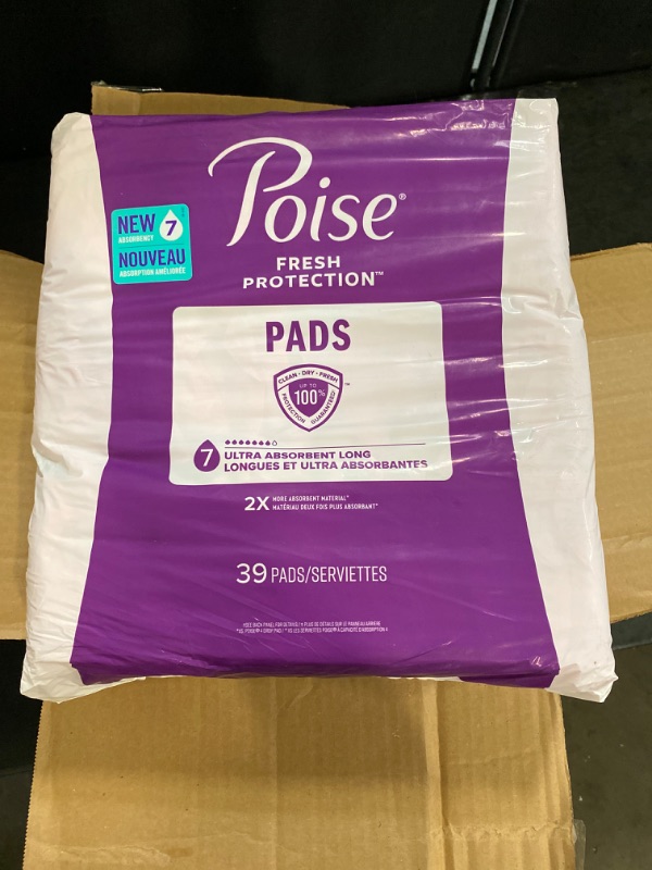 Photo 2 of Poise Incontinence Pads & Postpartum Incontinence Pads, 7 Drop Ultra Absorbency, Long Length, 78 Count
