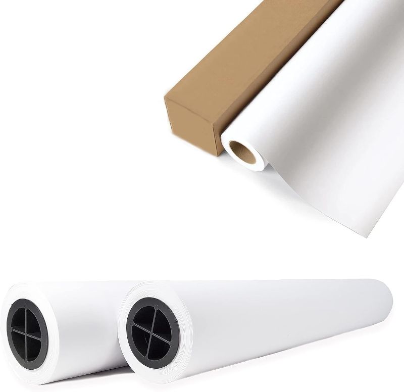 Photo 1 of CAD Paper Rolls (4 Rolls) 36x300 Plotter Paper, 96 bright, 20lb Wide Format Ink Jet Bond Rolls with 2 Inch Core - Premium Quality Bond Paper (Width 36” x 300” Length)
