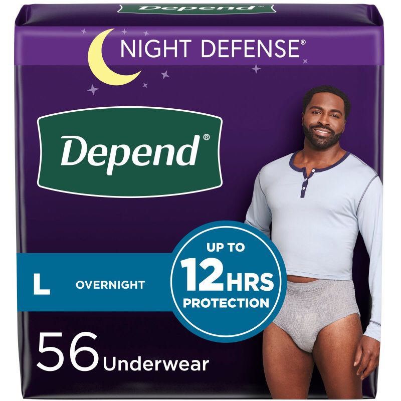 Photo 1 of Depend Night Defense Incontinence Disposable Underwear for Men - Overnight Absorbency - L - 56ct
