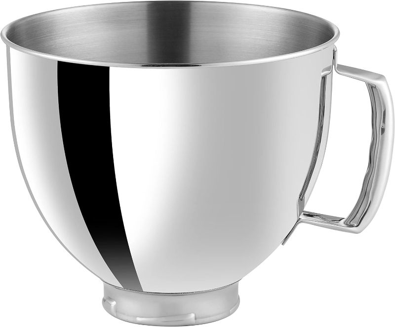 Photo 1 of 5 QT Stainless Steel Mixer Bowl Compatible With KITCHENAID TILT-HEAD STAND MIXERS 4.5-Quart (4.3 L) And 5-Quart (4.7 L) (Stainless Steel Polished)
