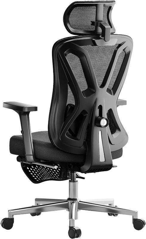 Photo 1 of Hbada Ergonomic Office Chair, Desk Chair with Adjustable Lumbar Support and Height, Comfortable Mesh Computer Chair with Footrest 2D Headrest, Swivel Tilt Function Black