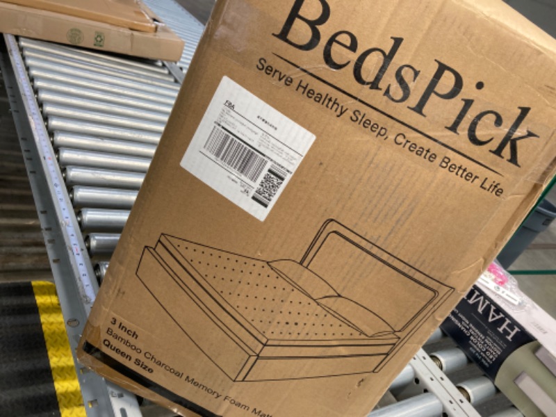 Photo 1 of BedsPick Memory Foam Mattress Topper Queen 3 Inch, Foam Mattress Pad, Super Soft Queen Size Bed Toppers with Ventilation Holes 3 Inch Queen