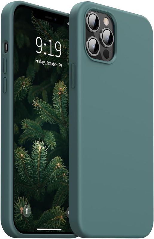 Photo 1 of [3 in 1 Compatible with iPhone 12 Pro Max Case,with 2 Screen Protectors,Liquid Silicone Shockproof Phone Case?iPhone 12 Pro Max 6.7 Inch Soft Microfiber Lining Protective Cases(Forest Green)
